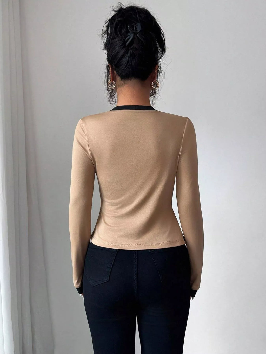 Contrast Trim Cardigan & Tank Top Set