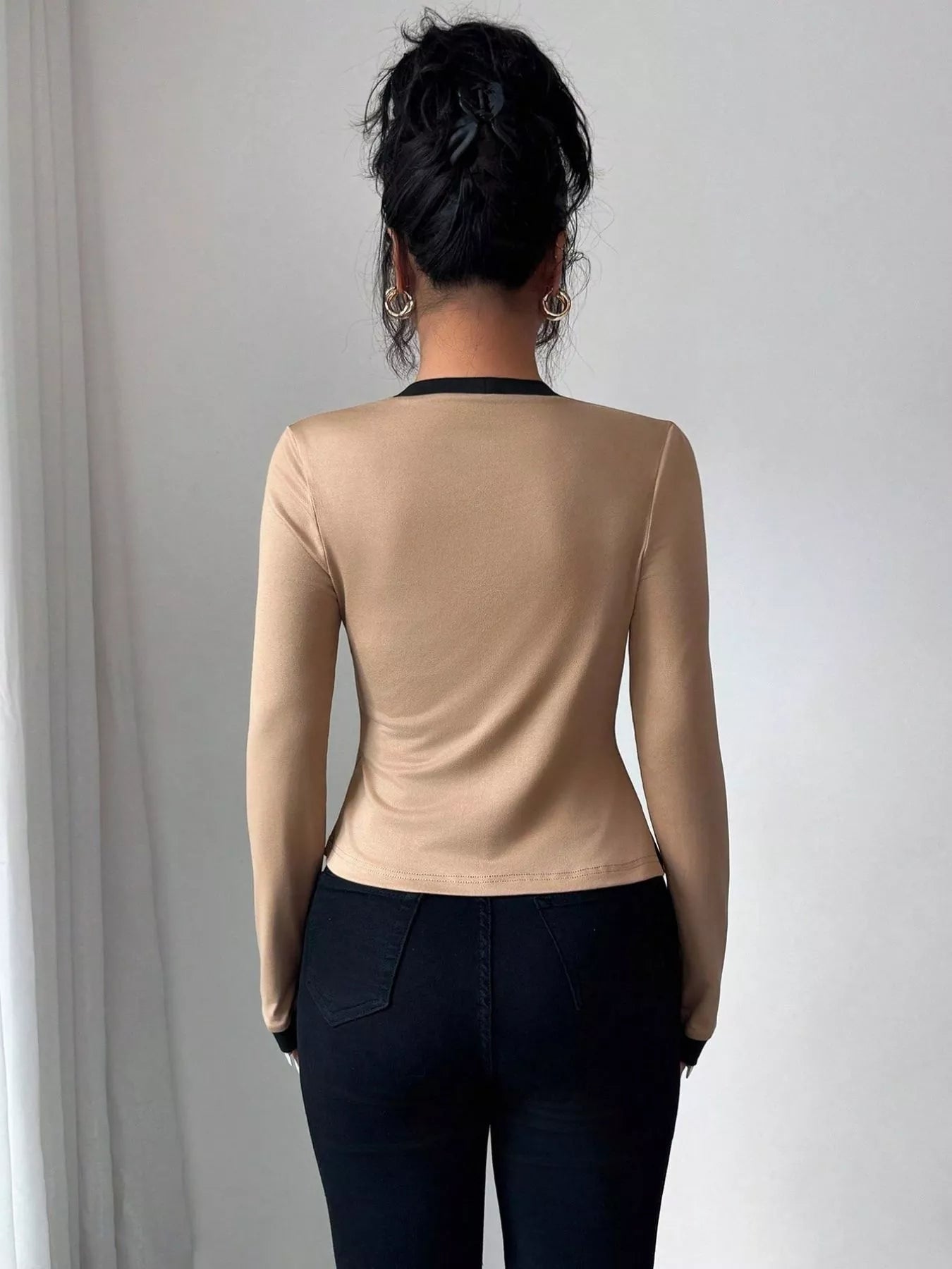 Contrast Trim Cardigan & Tank Top Set