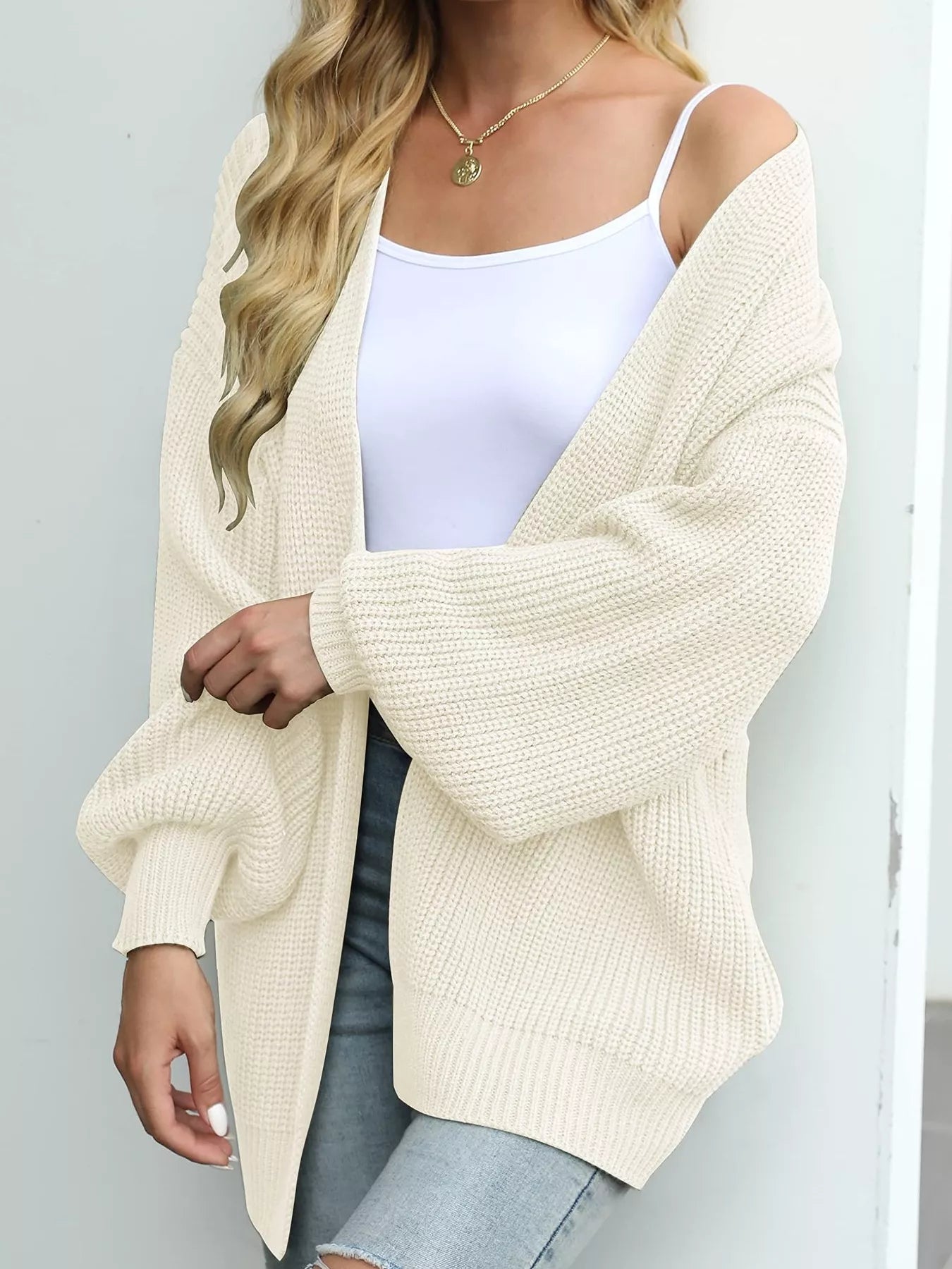 Full Size Chunky Knit Open Front Cardigan Plus Size