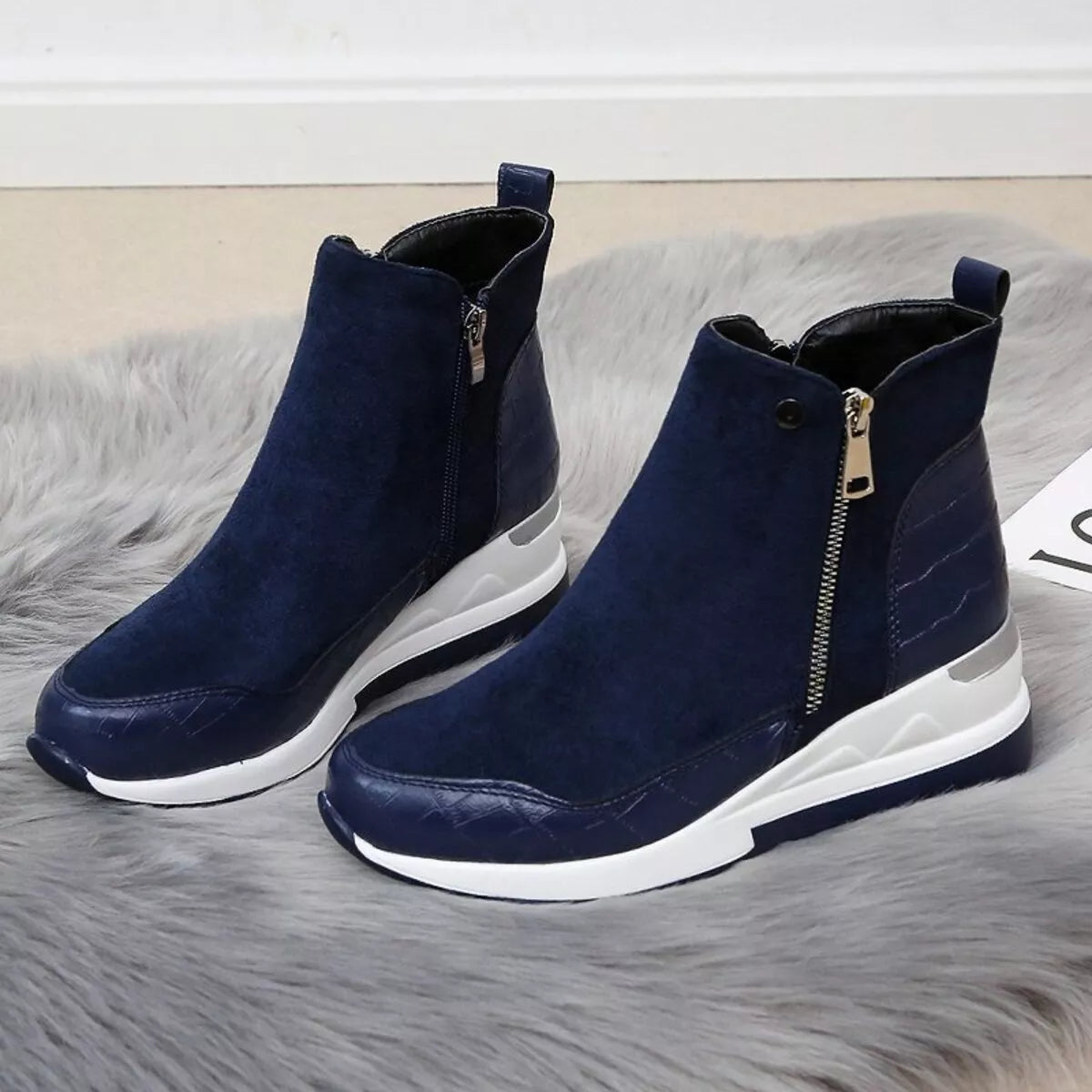 Side Zipper Ankle Boots