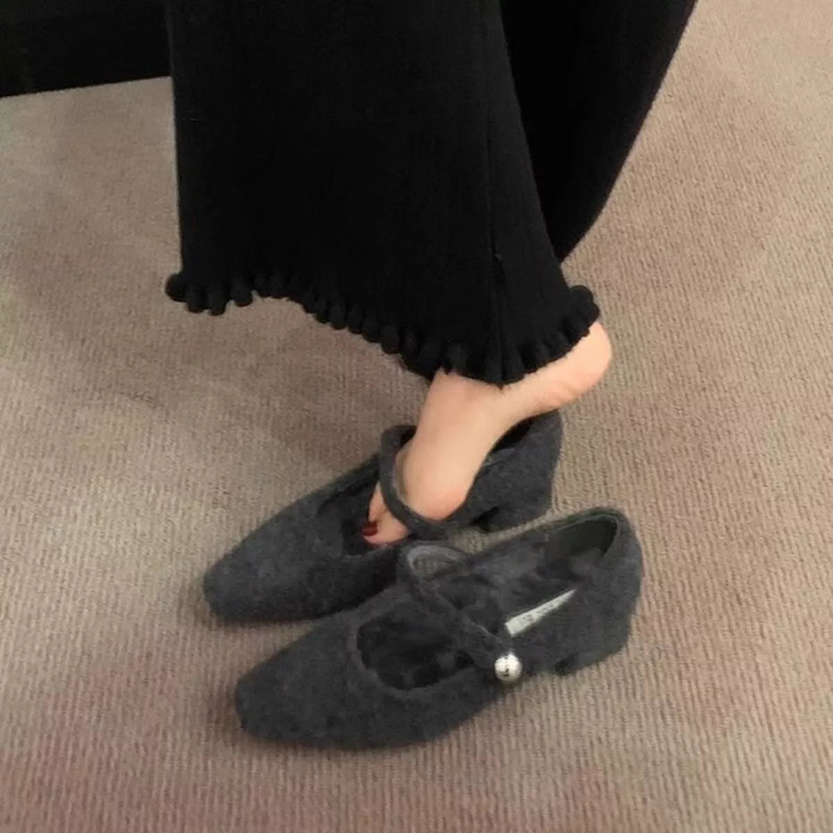 Elegant Block Heel Mary Jane Loafers