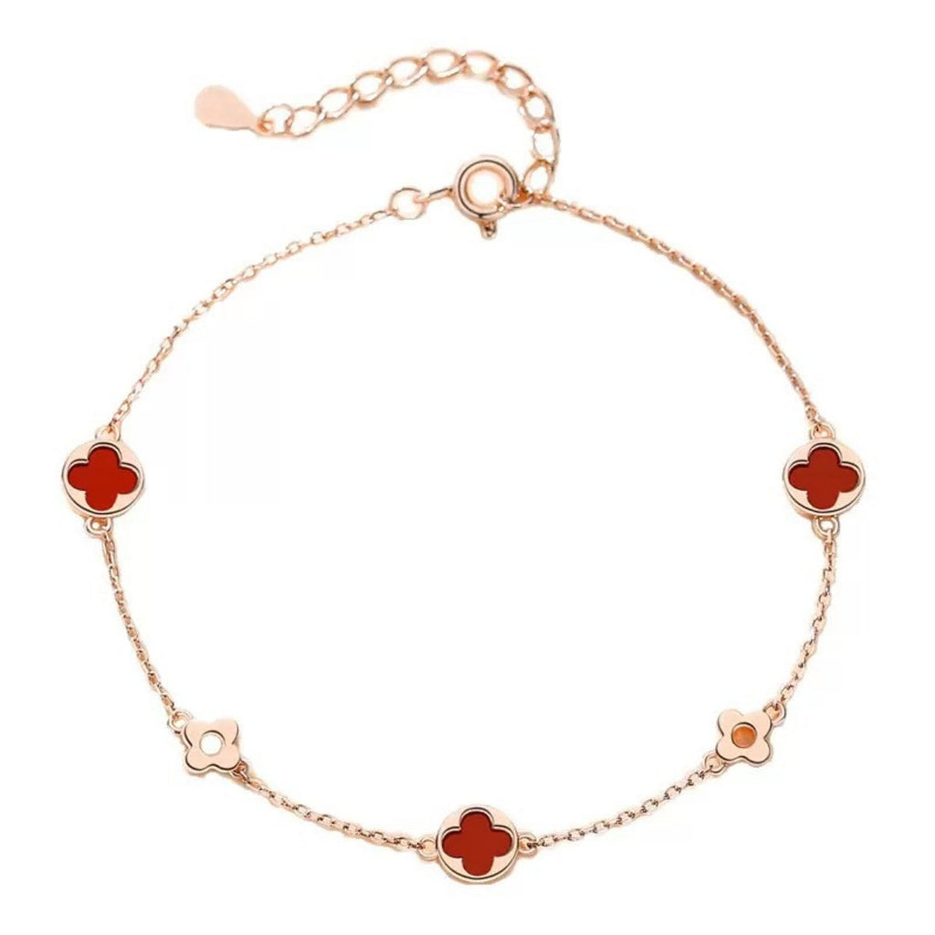 925 Sterling Silver Four Leaf Clover Bracelet