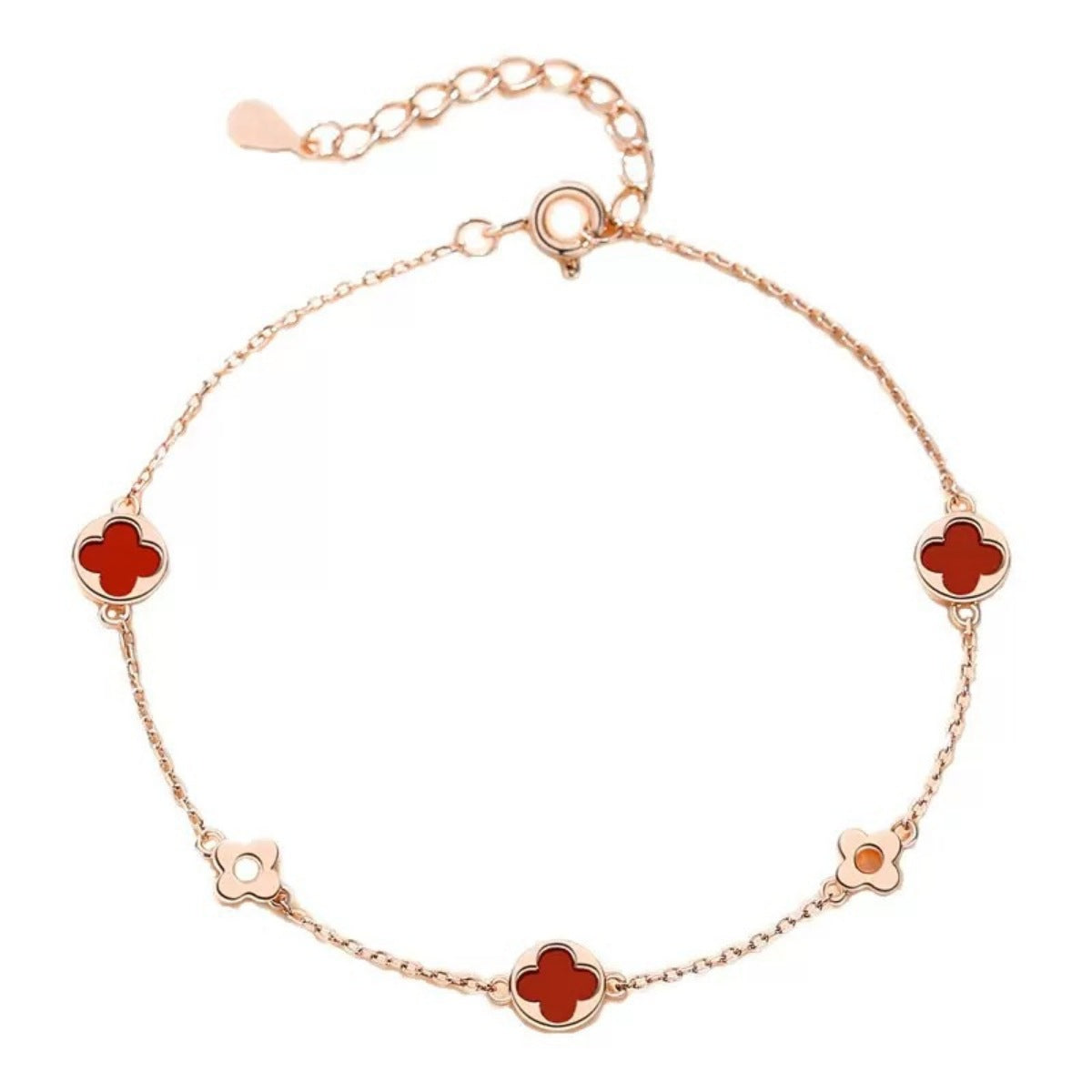 925 Sterling Silver Four Leaf Clover Bracelet