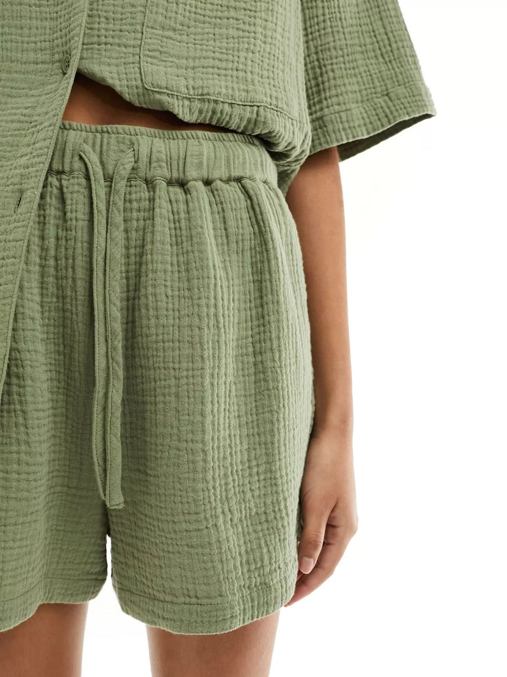 Relaxed Fit Button Up Shirt & Shorts Set
