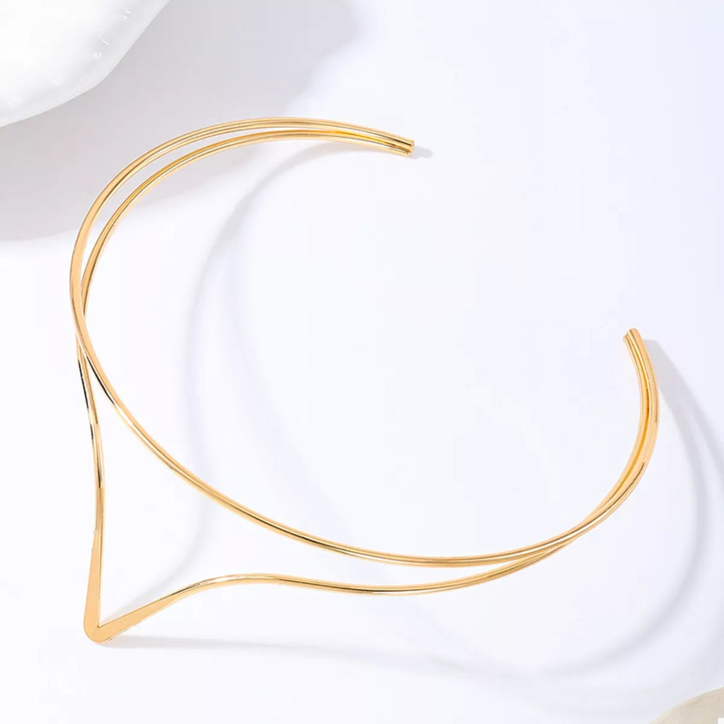 Double Layer V-Shaped Choker Necklace