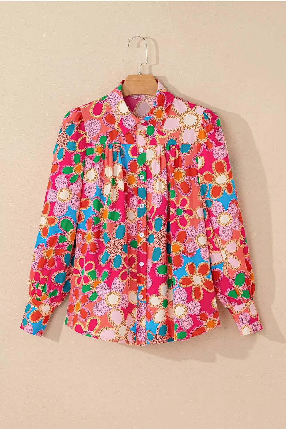 Vibrant Floral Print Long Sleeve Shirt