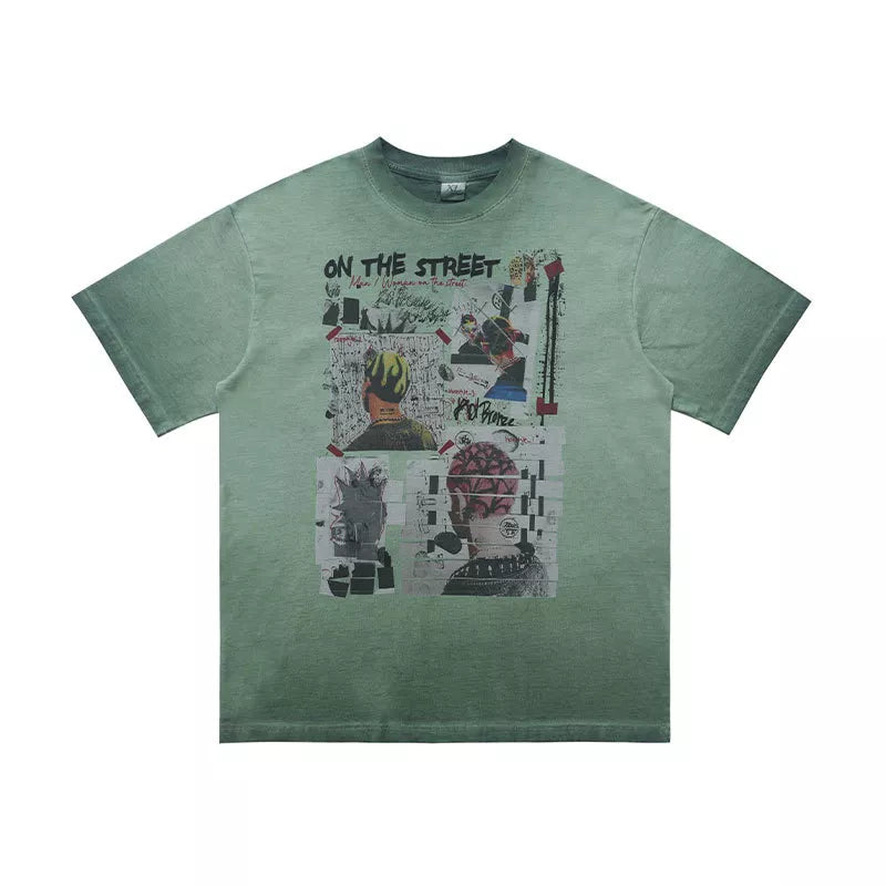 Men's Graphic Round Neck Streetwear T-Shirt