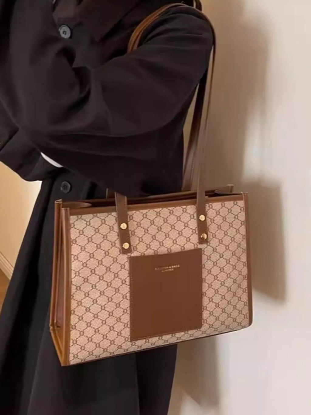Patterned Tote Shoulder Bag