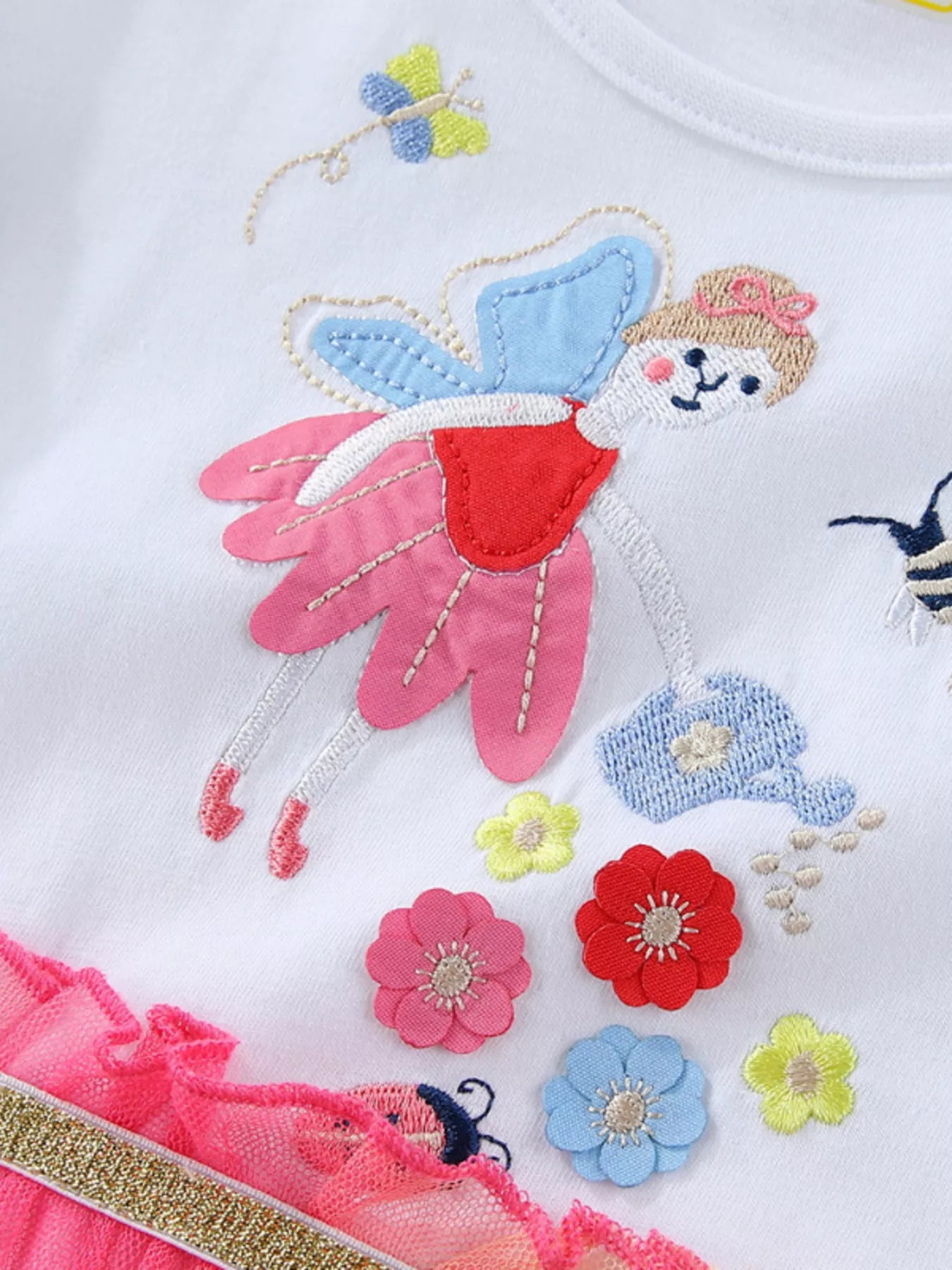 Children's Fairy Applique Rainbow Tulle Dress