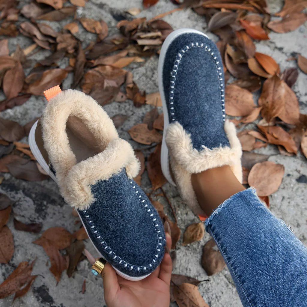 Cozy Fur-Trimmed Slip-Ons