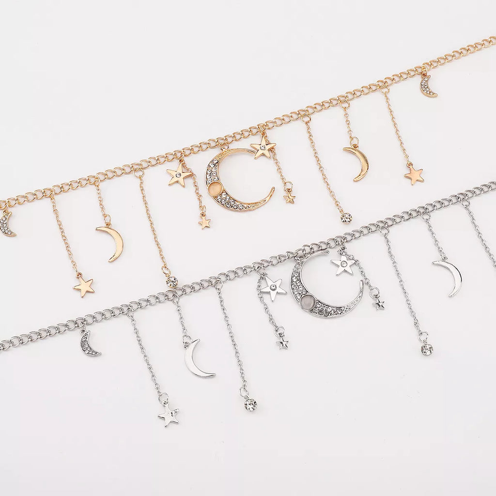 Moon & Star Charm Necklace