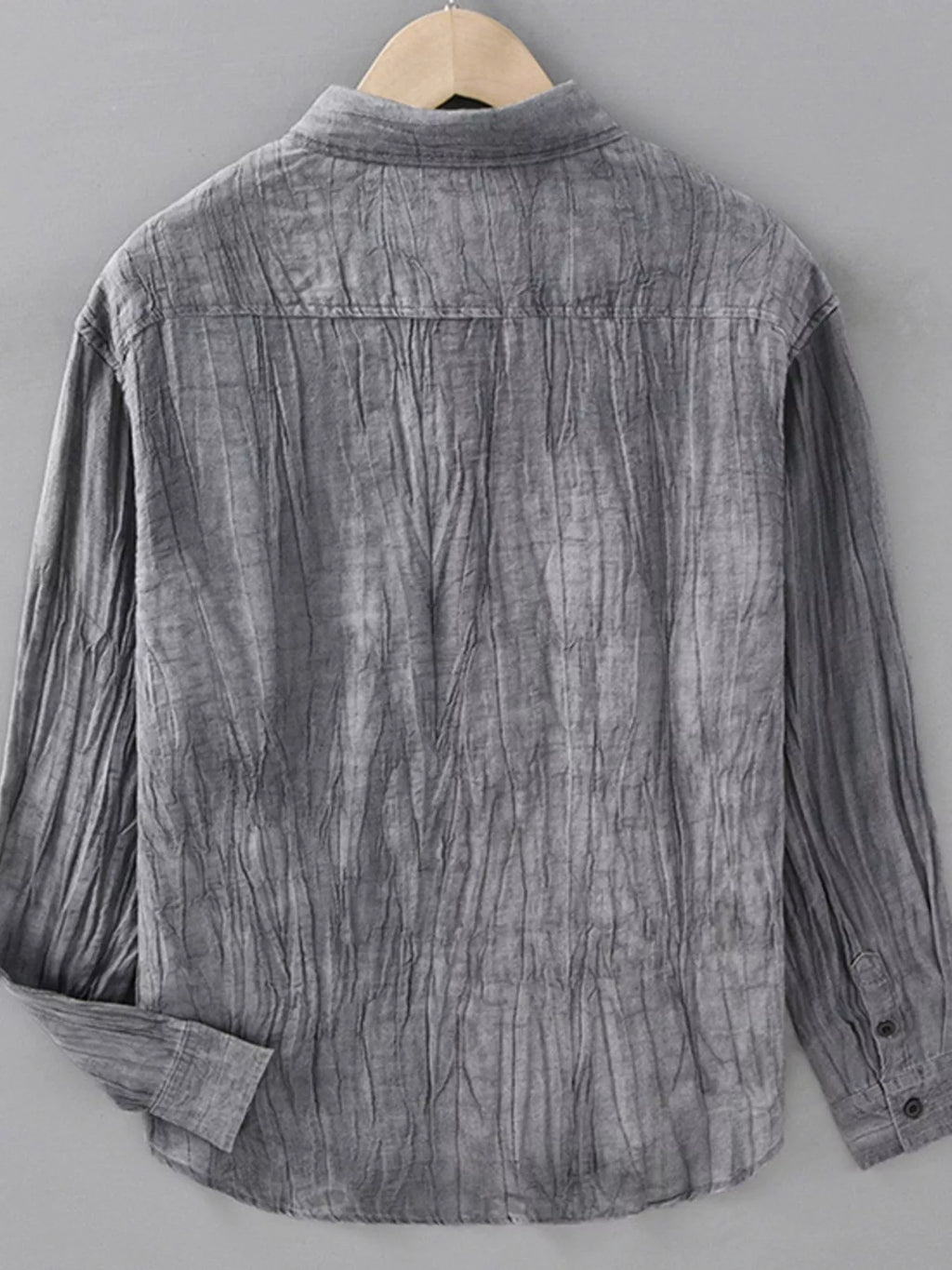 Men's Plus Size Button Detail Long Sleeve Blouse