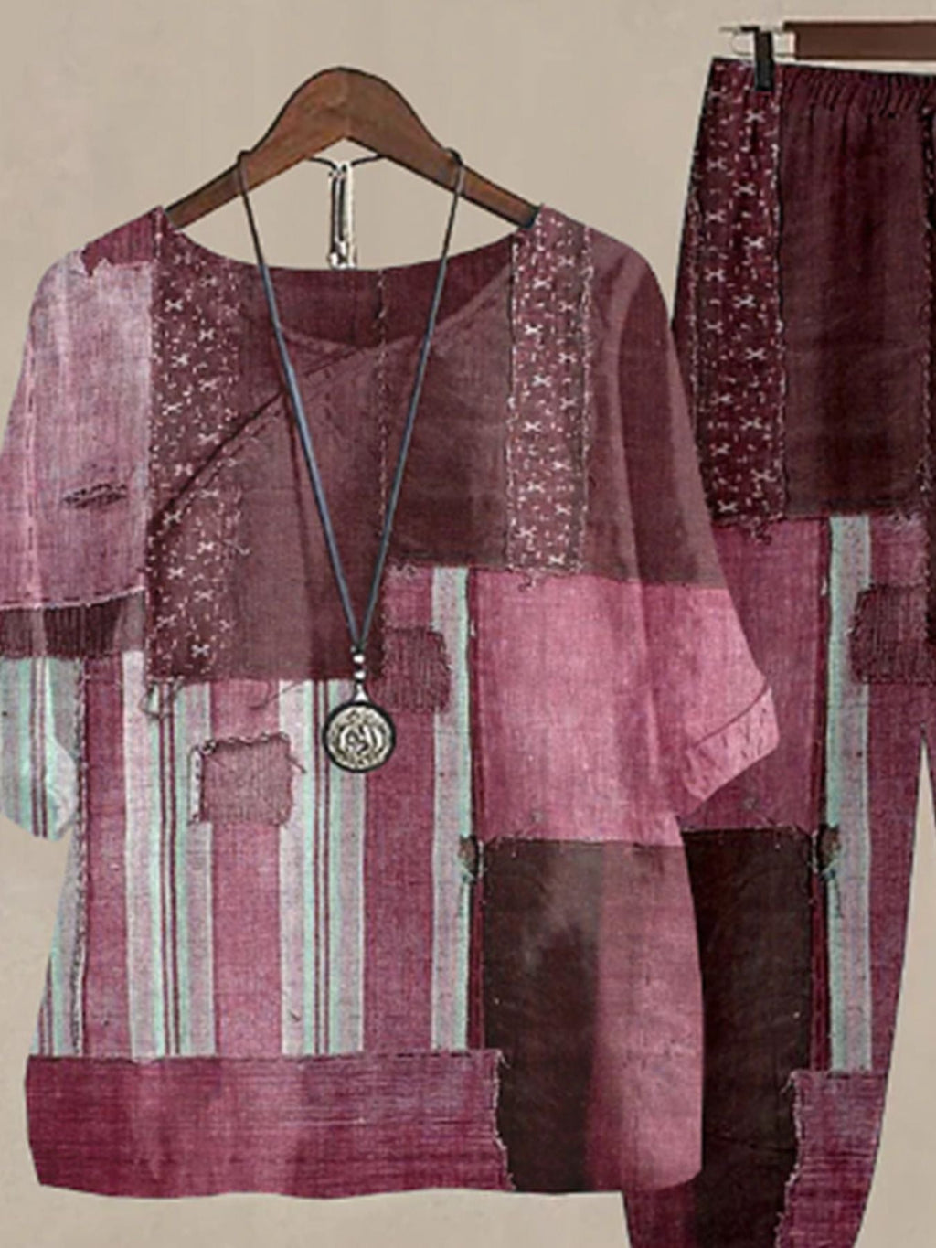 Printed Half Sleeve Top and Pants Set