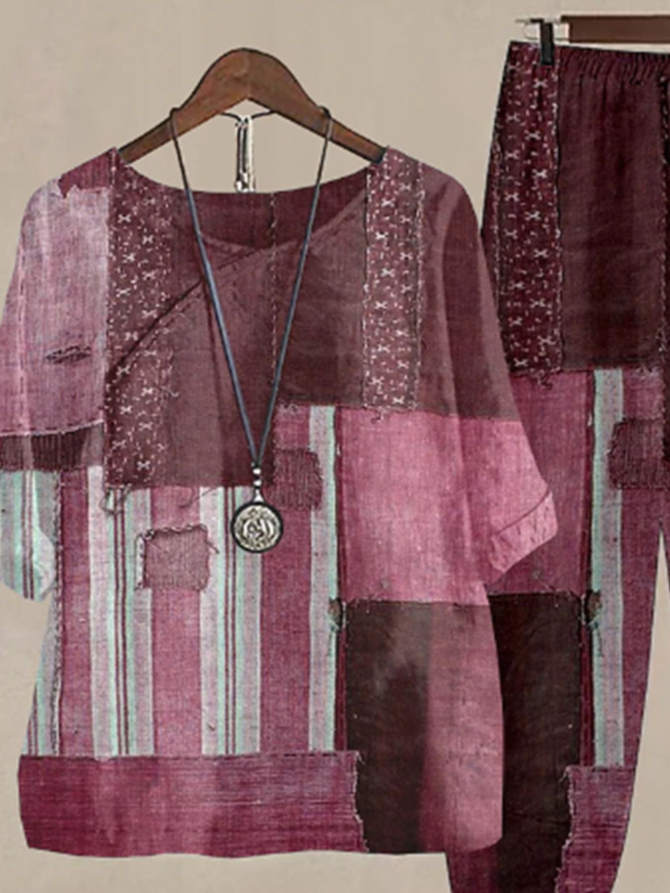 Printed Half Sleeve Top and Pants Set