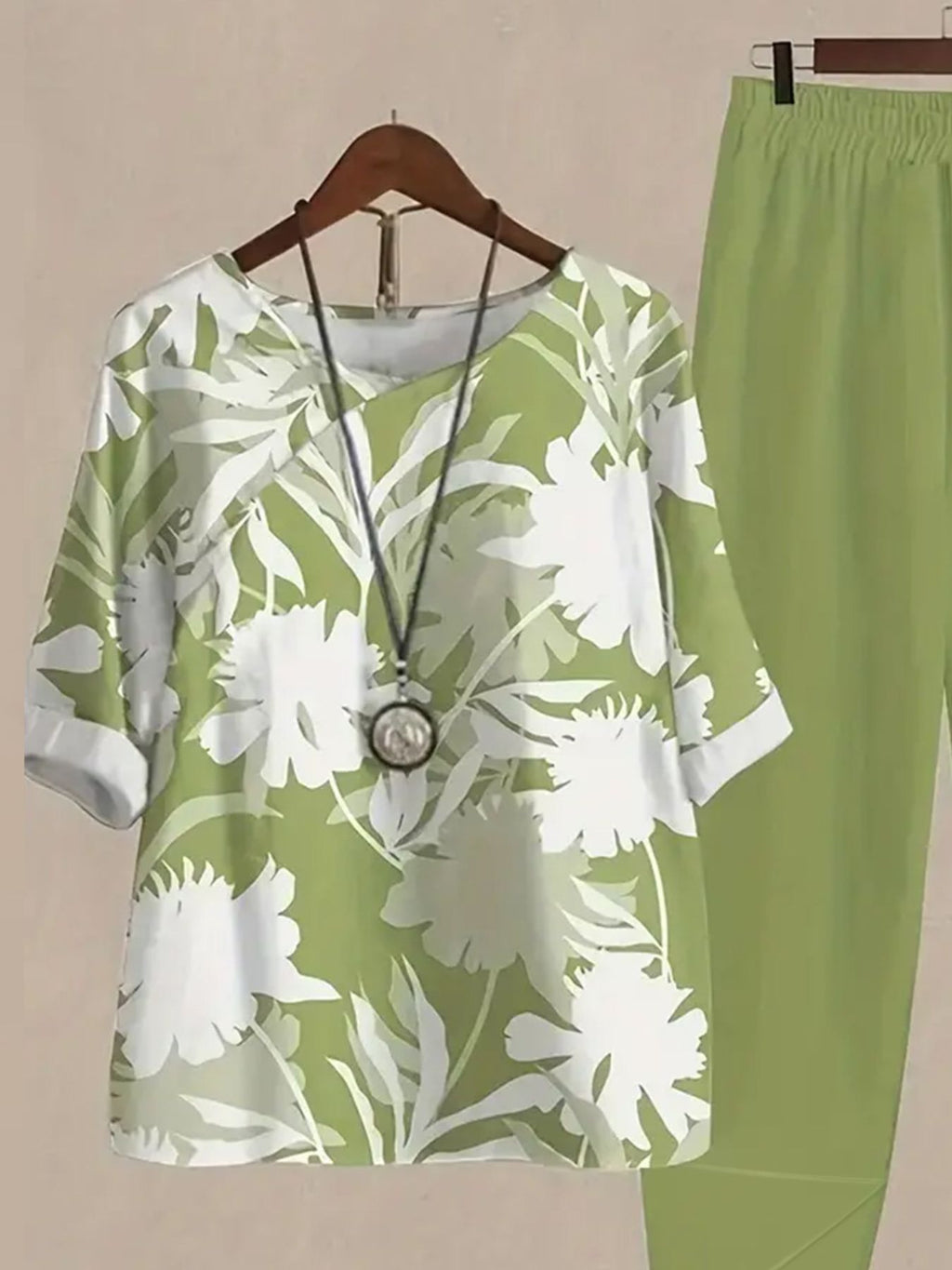 Printed Half Sleeve Top and Pants Set
