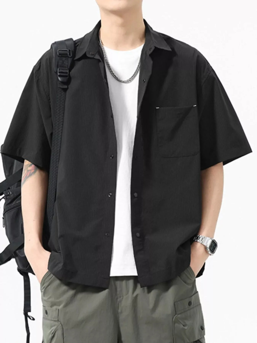Men's Plus Size Casual Short Sleeve Shirt