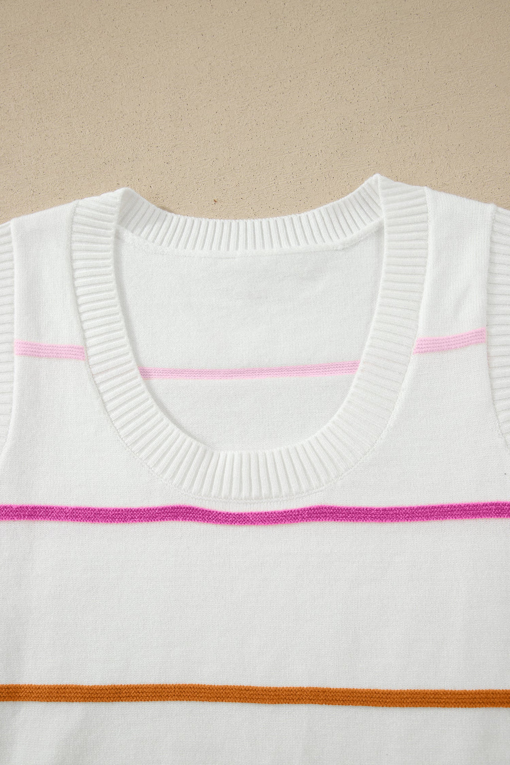 Stripe Round Neck Sleeveless Sweater Tank