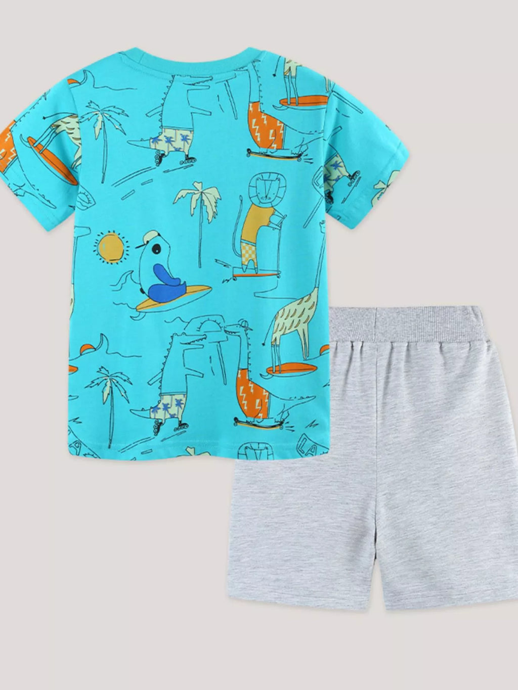 Children's Animal Print Tee and Shorts Set