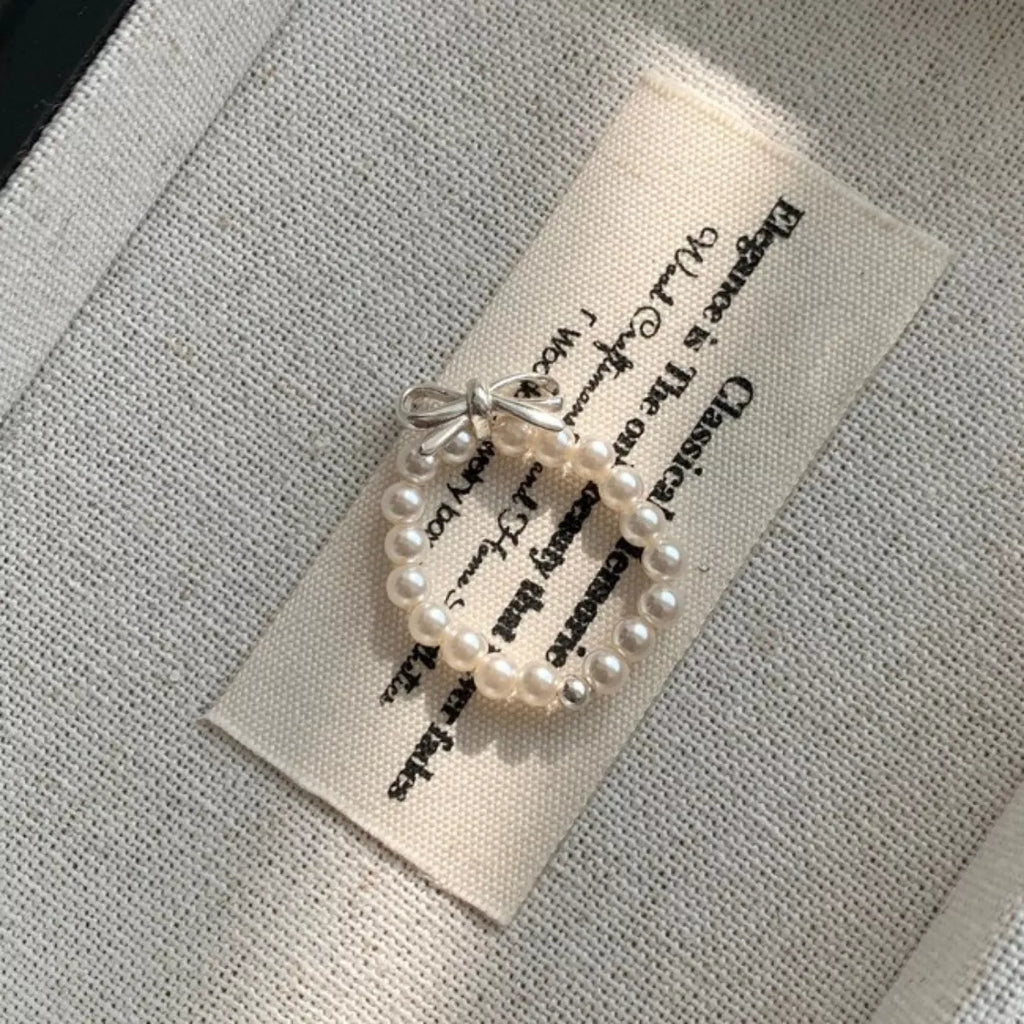 Bow Pearl Beaded Ring