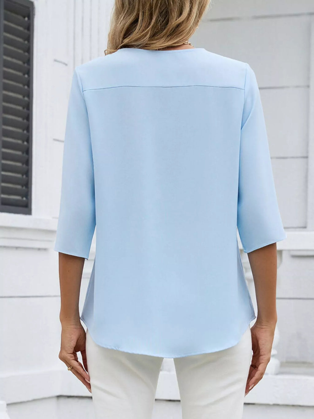V-Neck 3/4 Sleeve Blouse