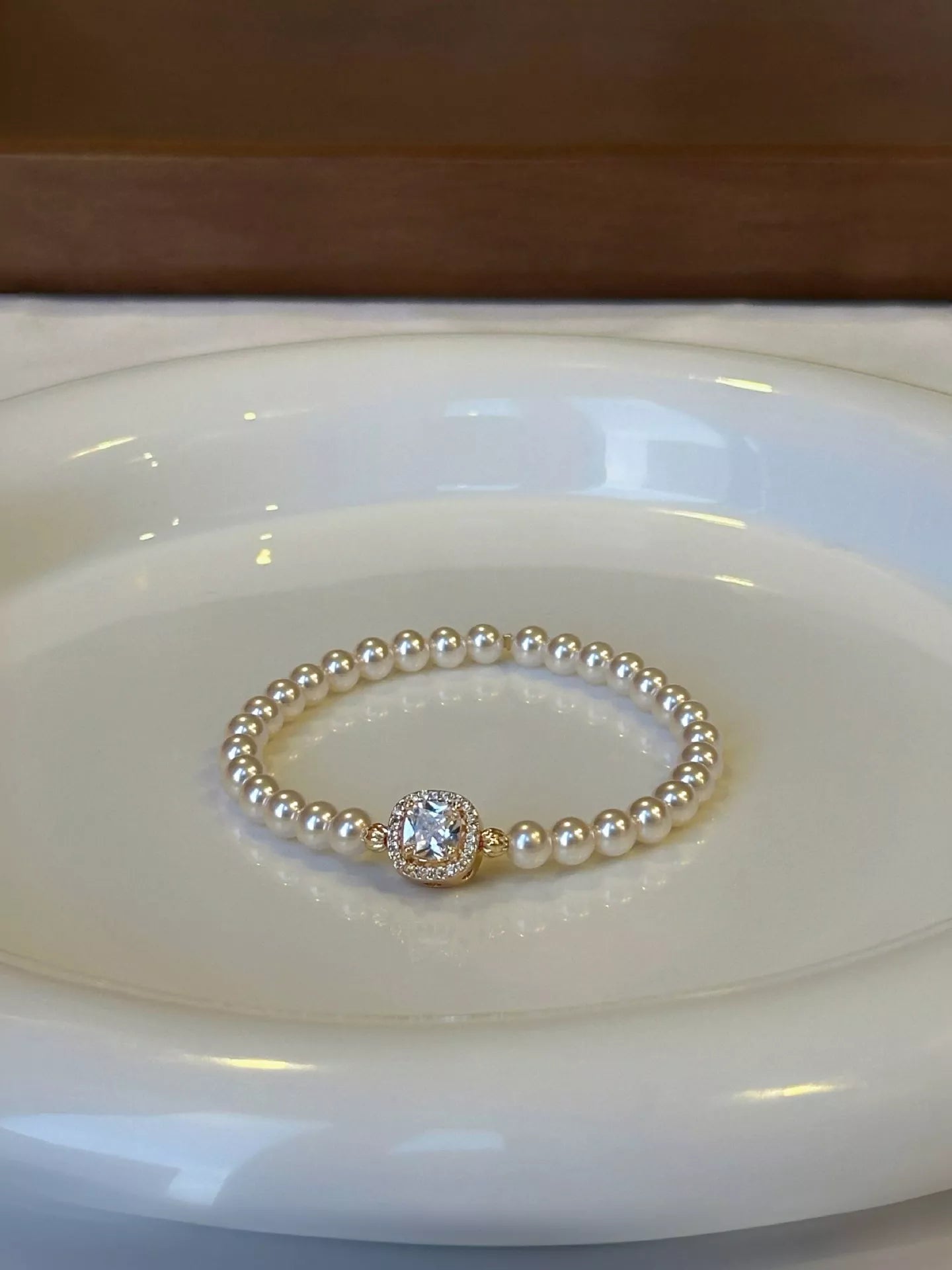 18K Gold-Plated Pearl Bracelet