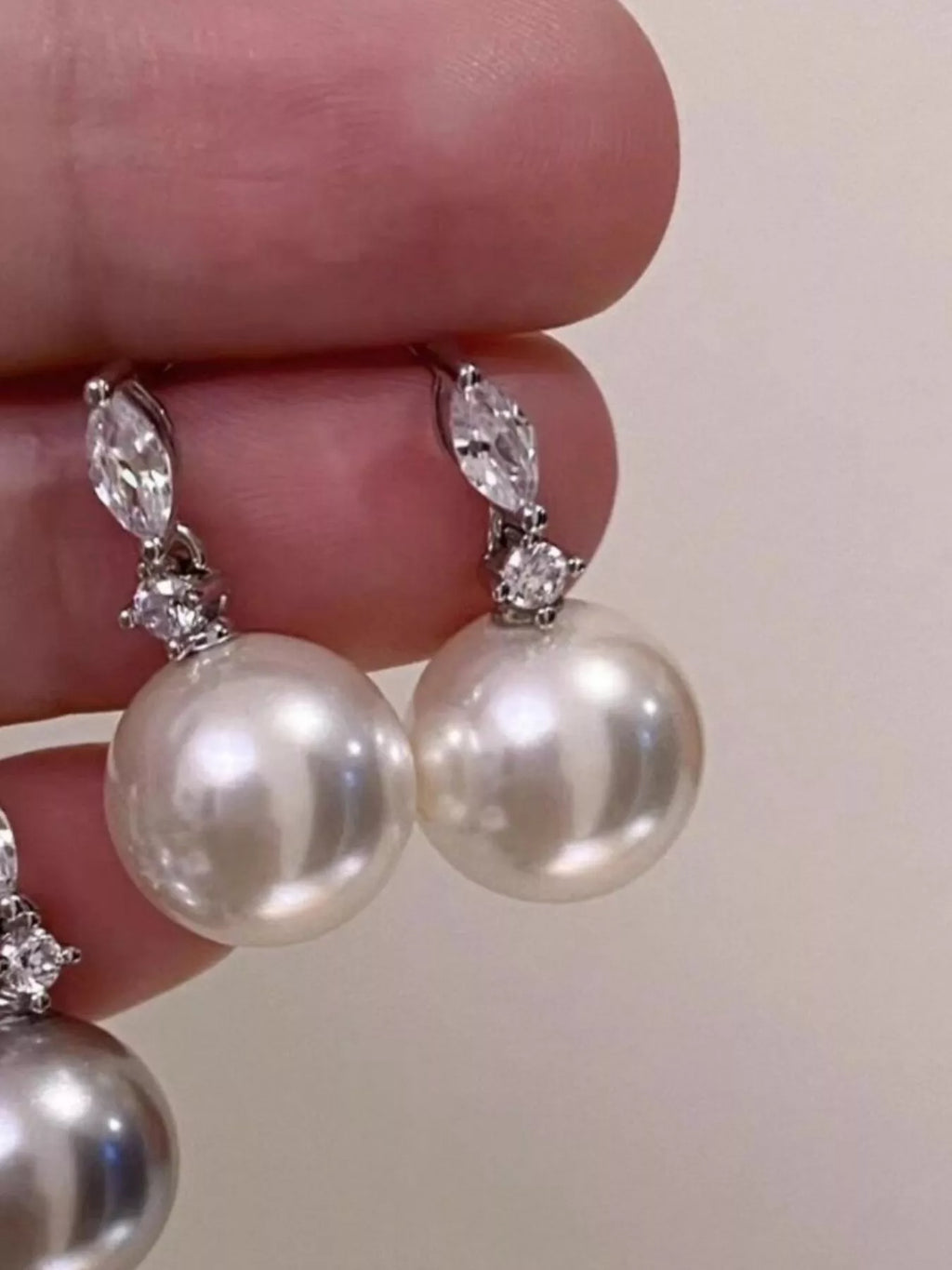 Zircon Pearl Drop Earrings