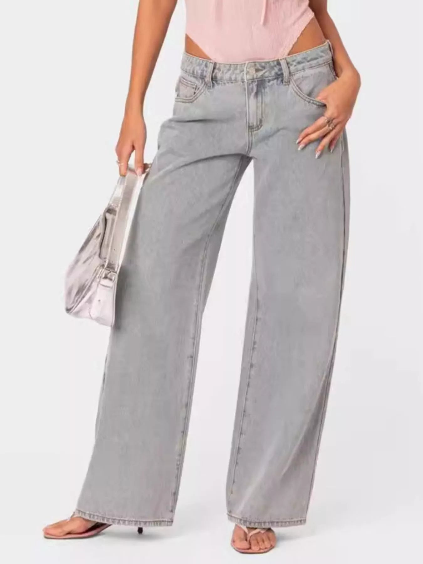 Washed Wide Leg Jeans