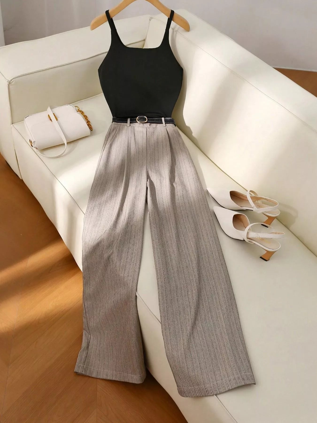 Sleeveless Top and Wide-Leg Pants Set