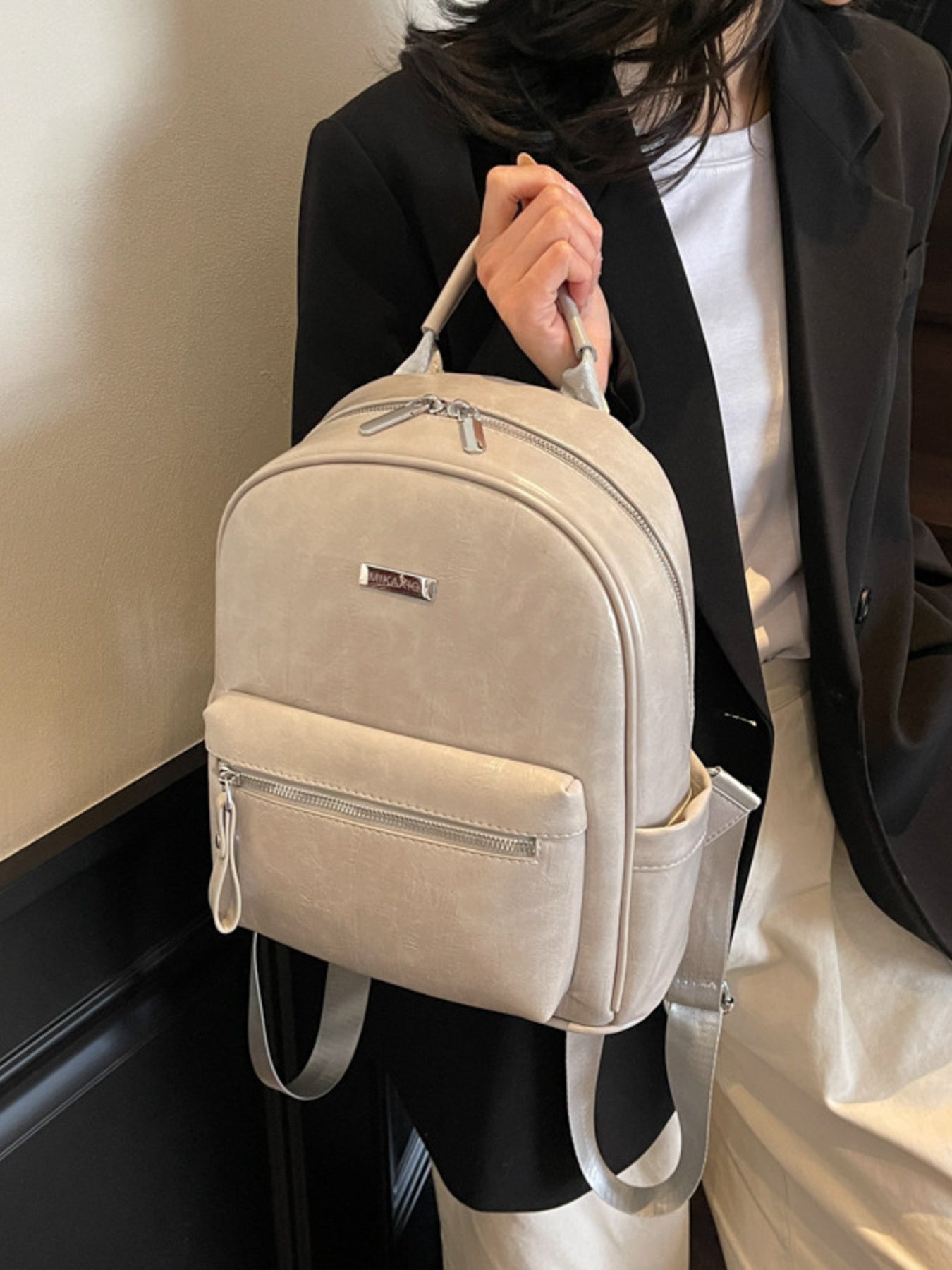 Lightweight Leather Backpack Bag
