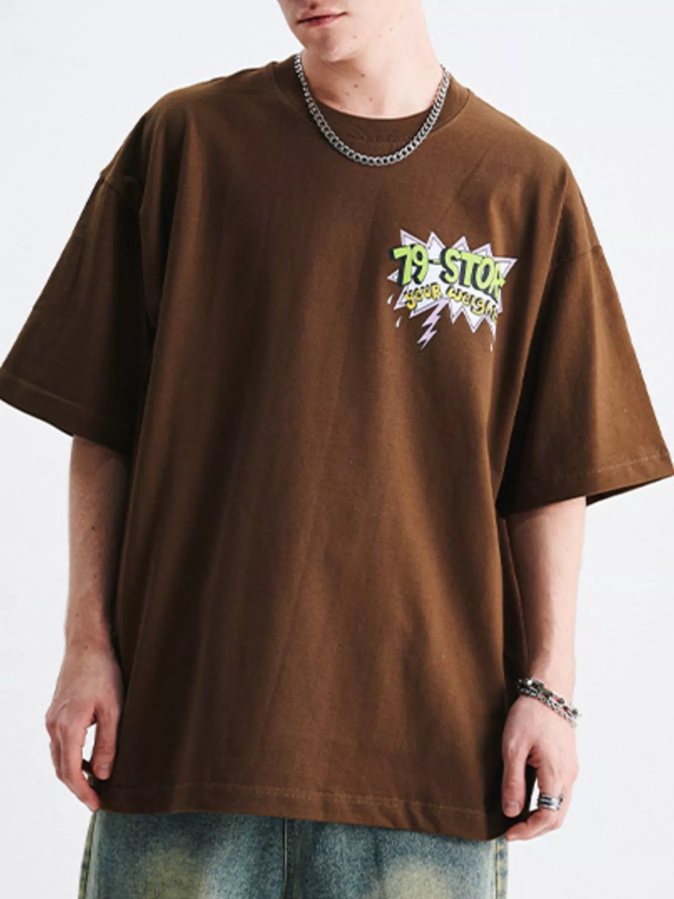 Men's Graphic Round Neck Short Sleeve T-Shirt