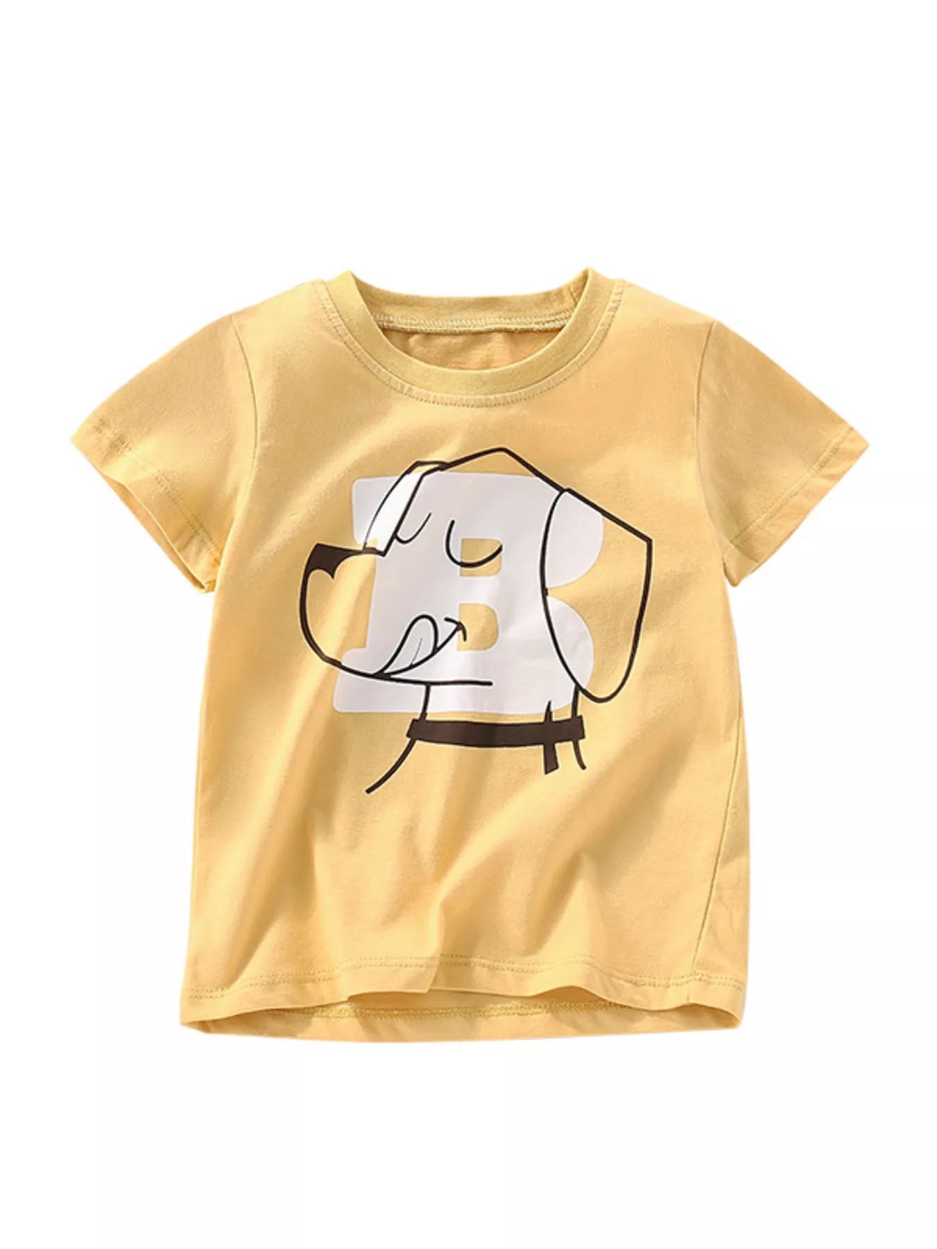 Children's Dog Graphic Short Sleeve T-Shirt