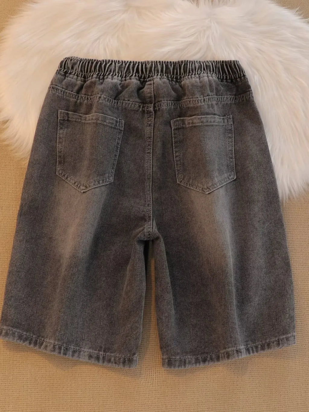 Men's Plus Size Drawstring Denim Shorts