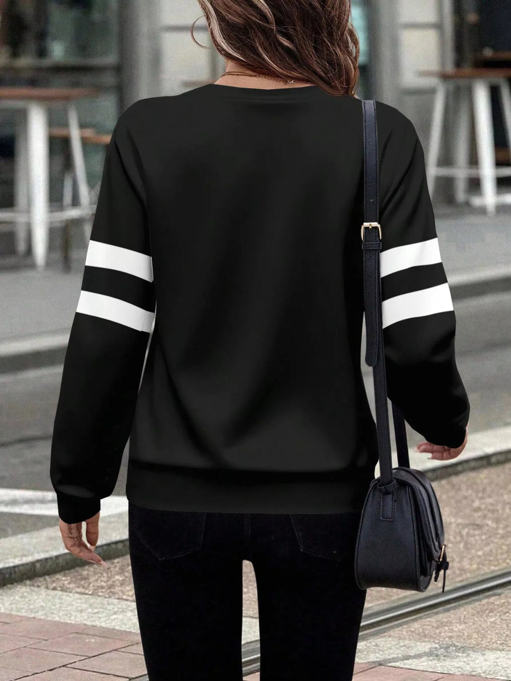 Striped Quarter Zip Long Sleeve Top