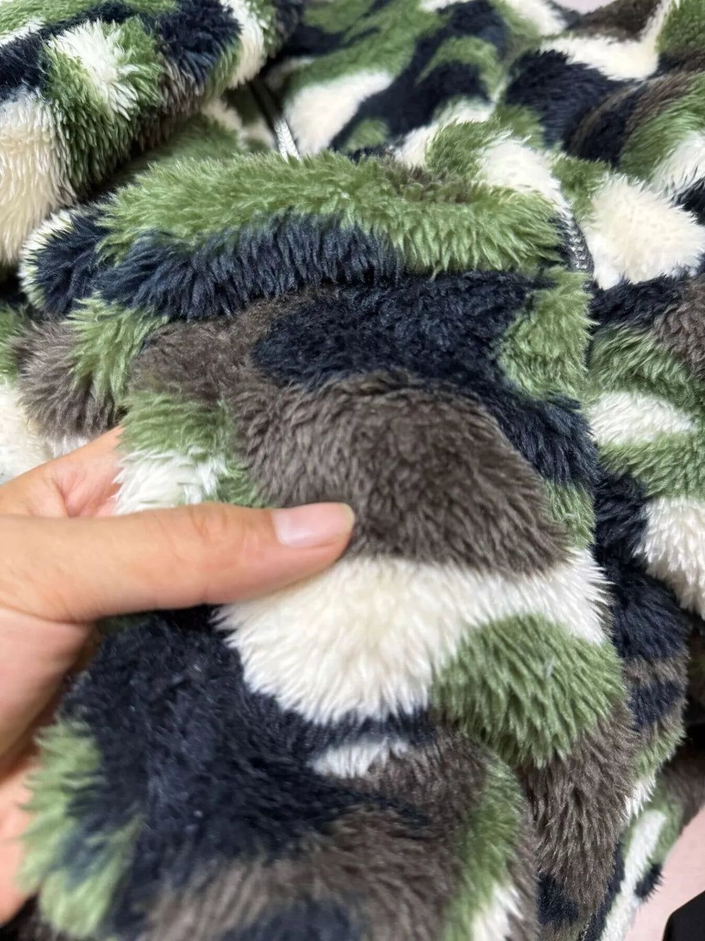 Fuzzy Camo Zip-Up Hoodie