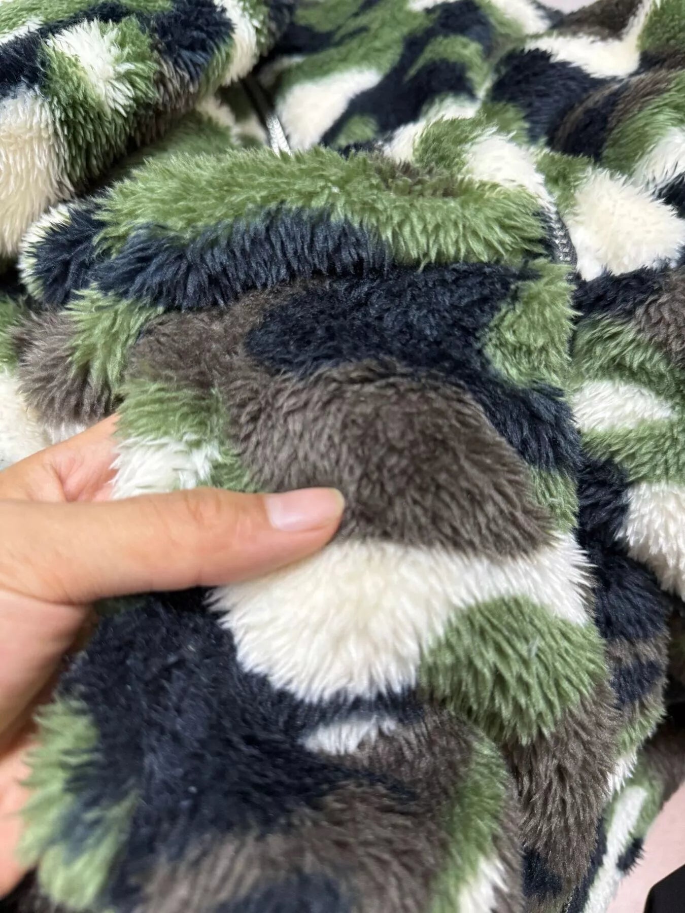 Fuzzy Camo Zip-Up Hoodie
