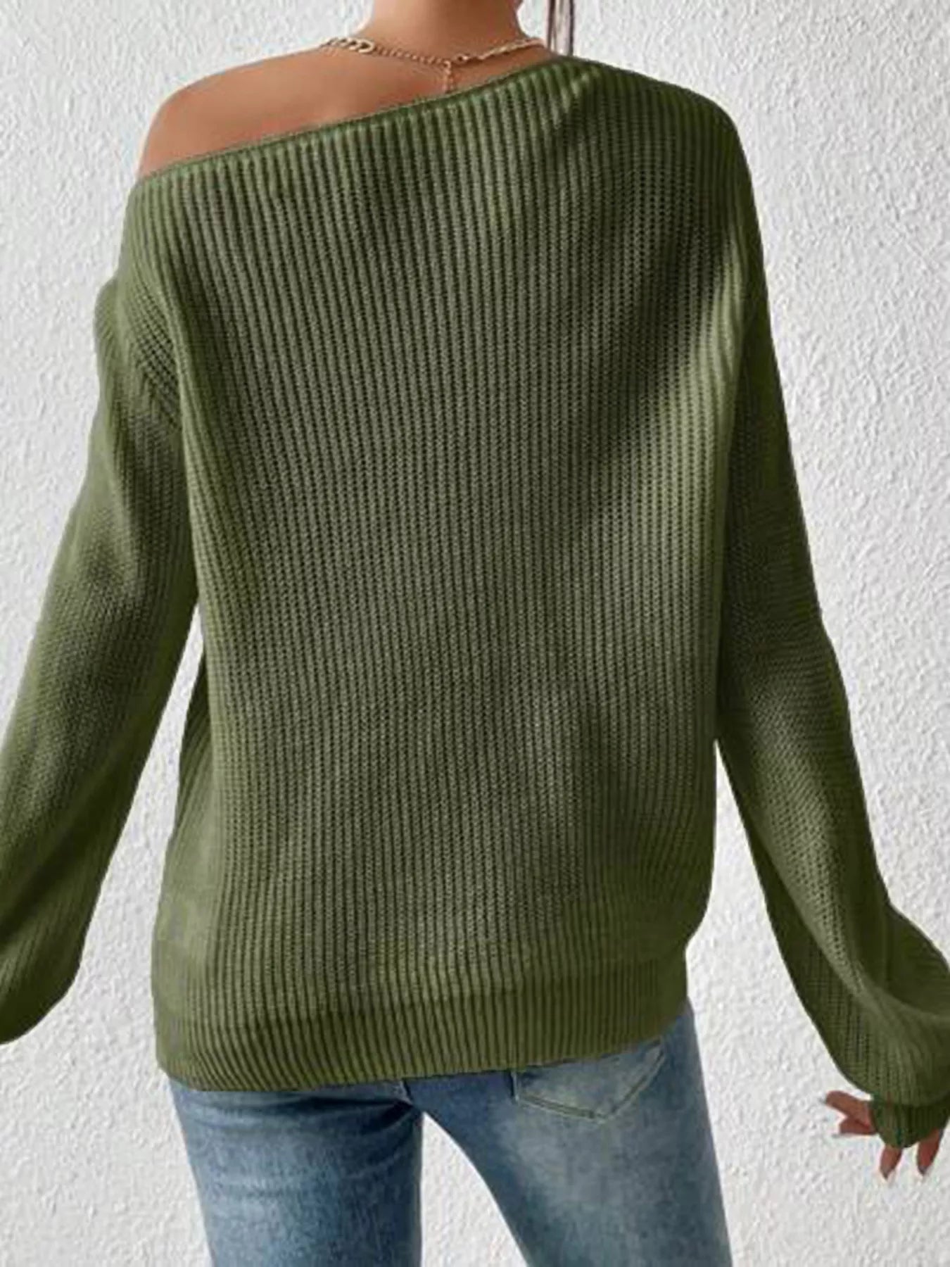 Single Shoulder Knit Sweater