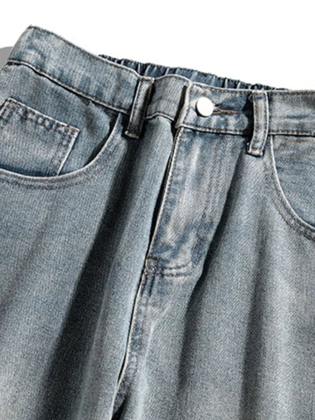 Men's Plus Size Washed Wide Leg Jeans