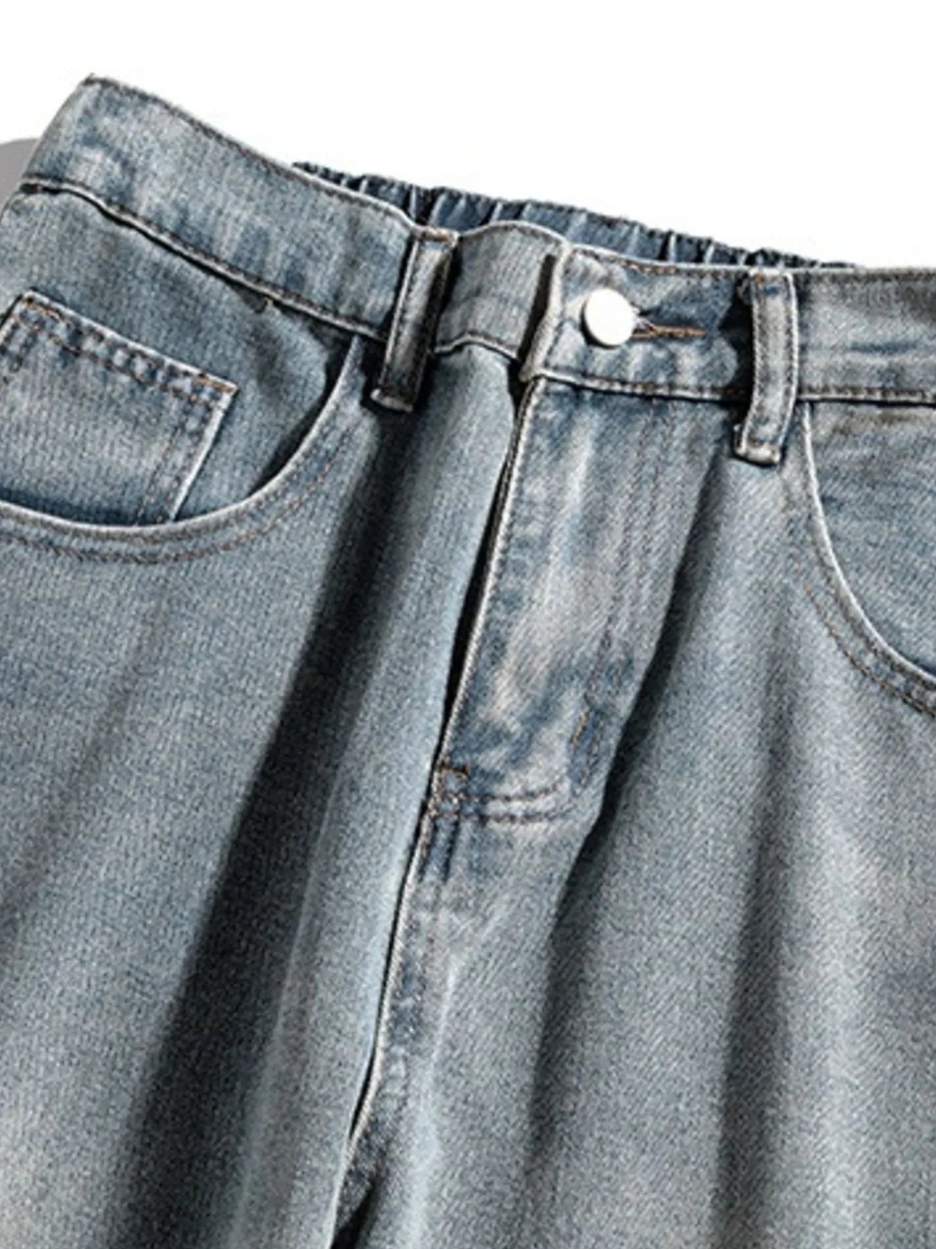 Men's Plus Size Washed Wide Leg Jeans