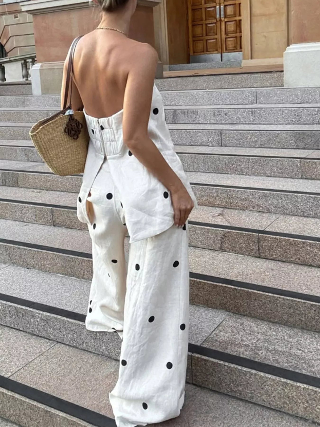 Polka Dot Tube Top and Pants Set