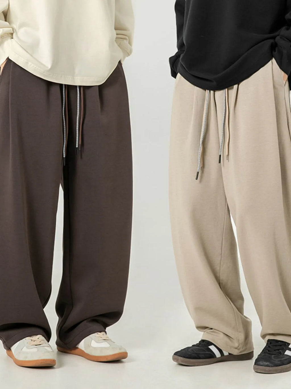 Men's Plus Size Drawstring Wide Leg Pants