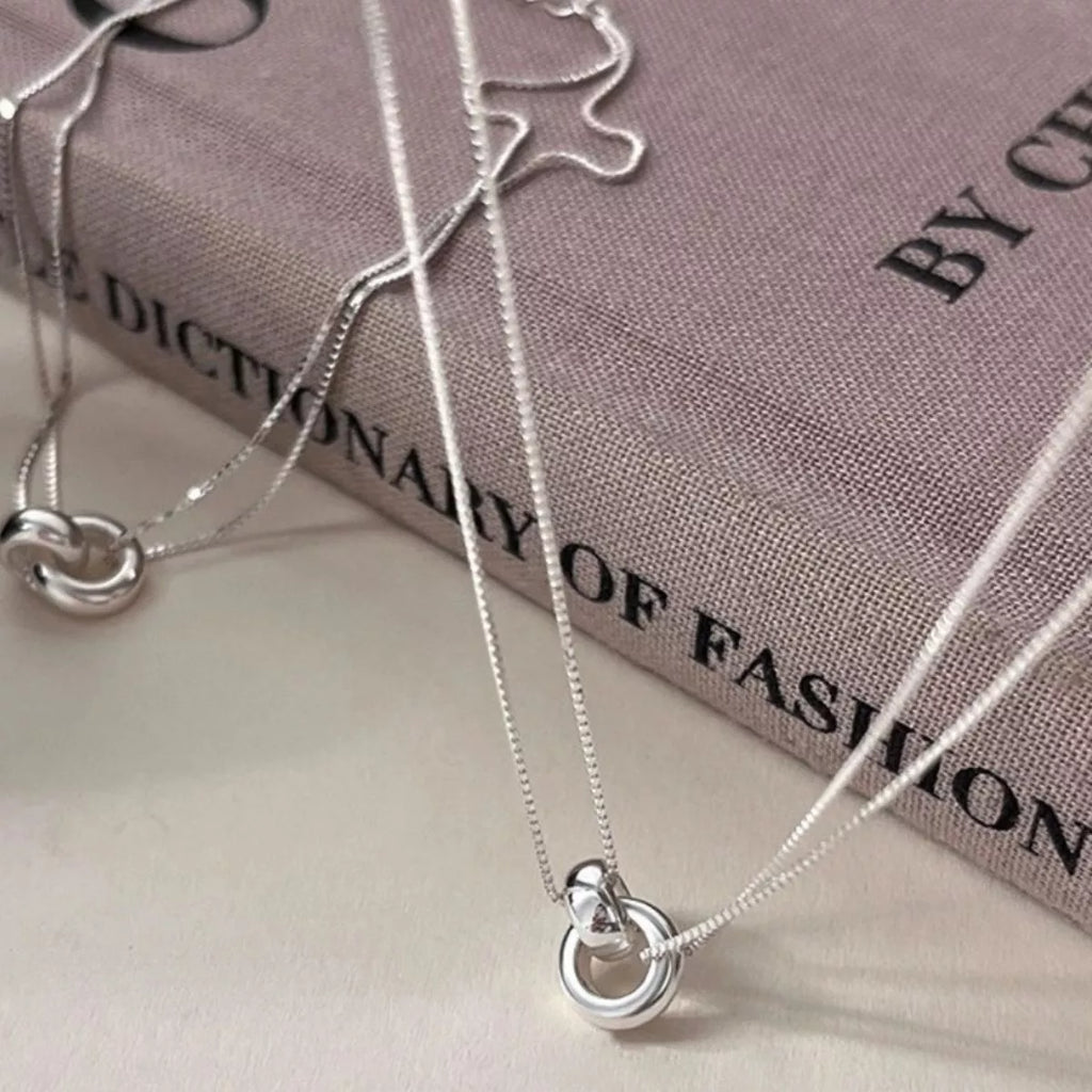 Double Strand 925 Sterling Silver Necklace