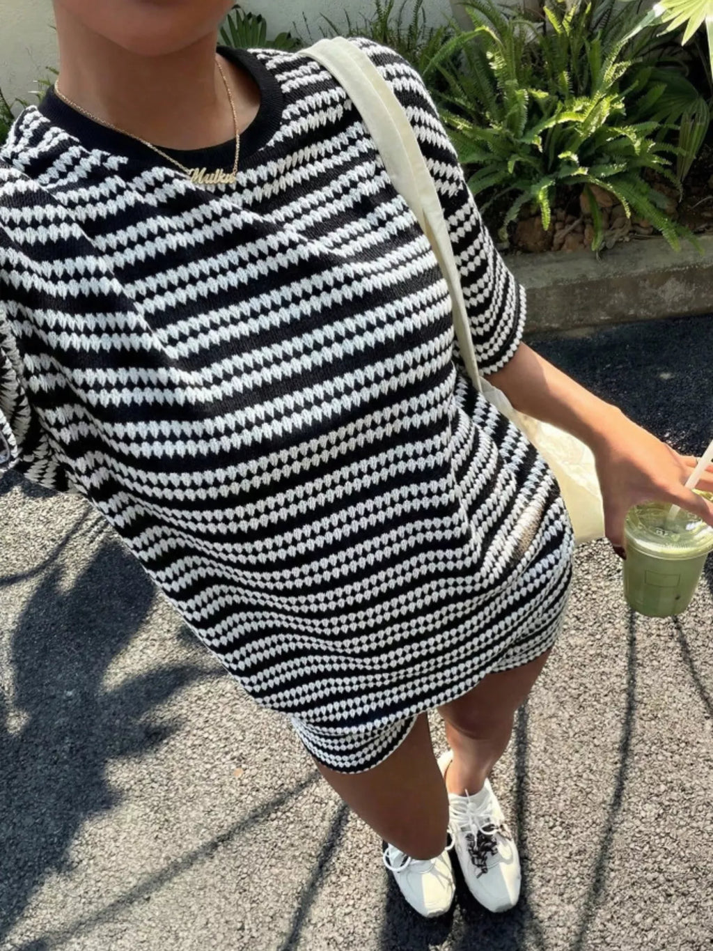 Striped Short Sleeve Top and Shorts Set