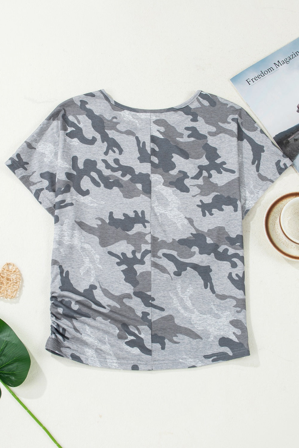 Camouflage Retro American Flag Printed Tee