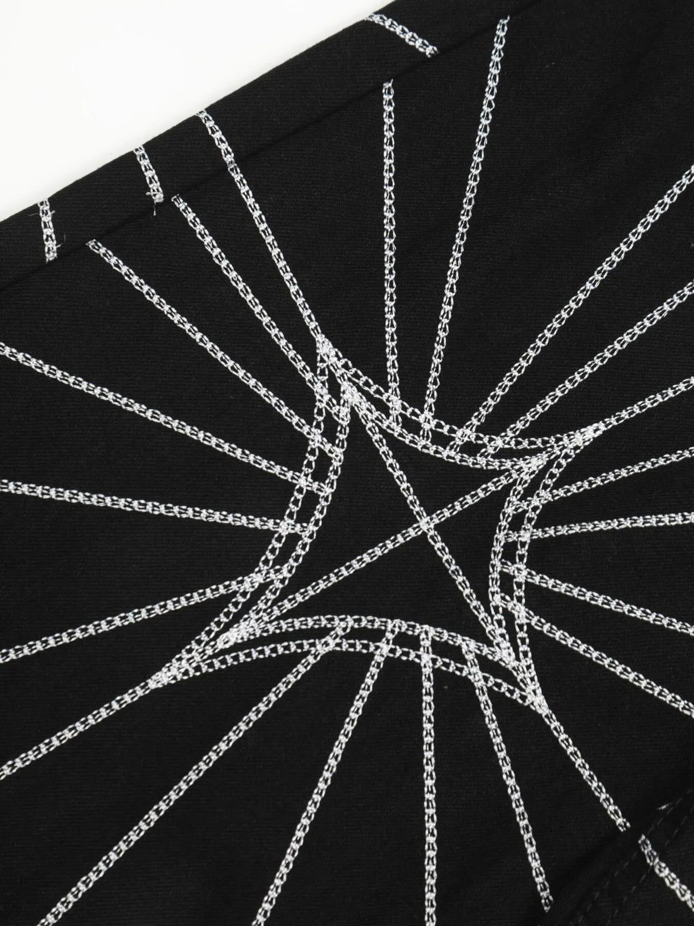 Men's Spider Web Embroidered Flared Jeans