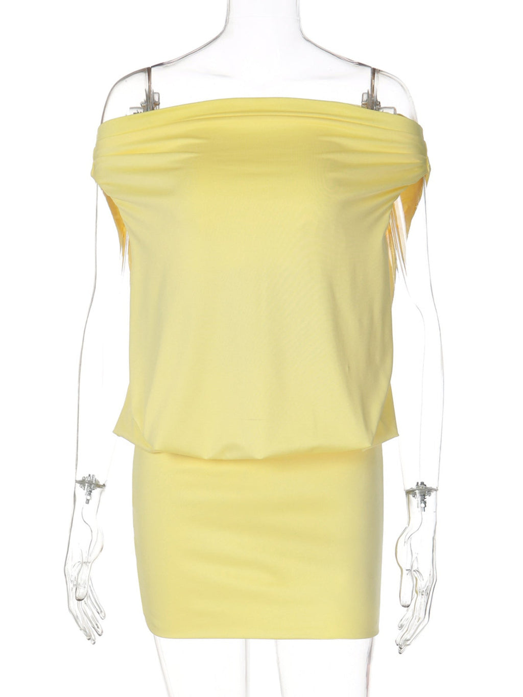 Off-Shoulder Ruched Bodycon Mini Dress