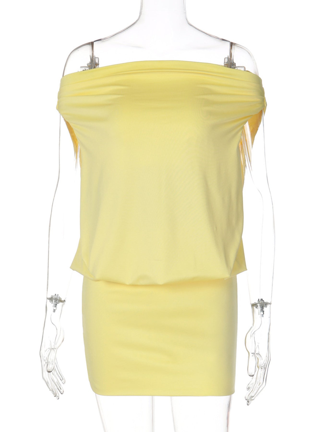 Off-Shoulder Ruched Bodycon Mini Dress