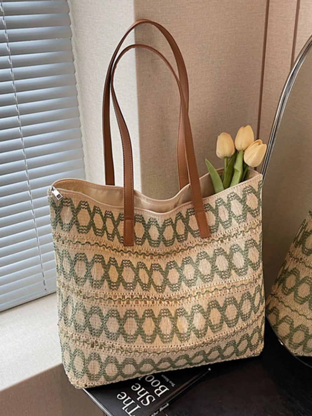 Woven Pattern Shoulder Bag