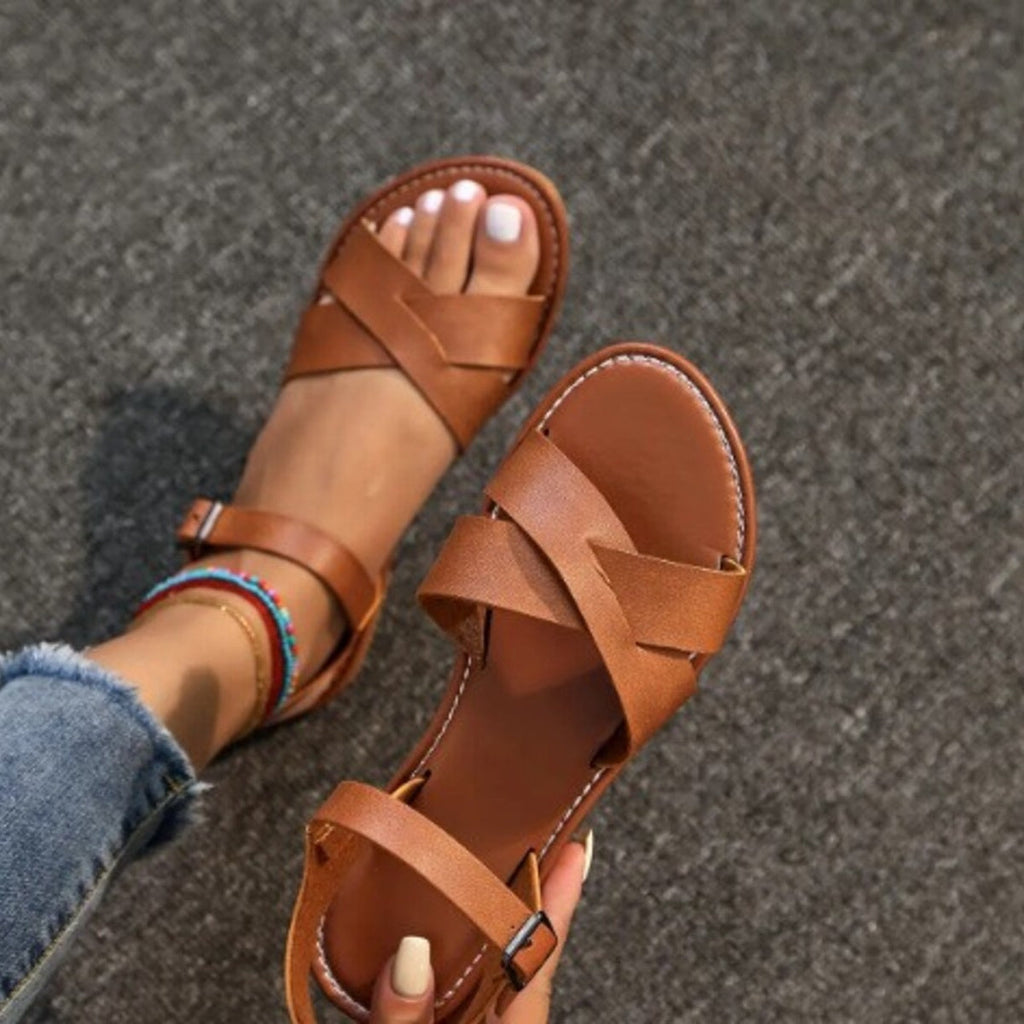 Criss-Cross Ankle Strap Summer Sandals