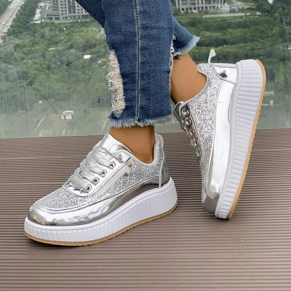 Lace Up Platform Sneakers