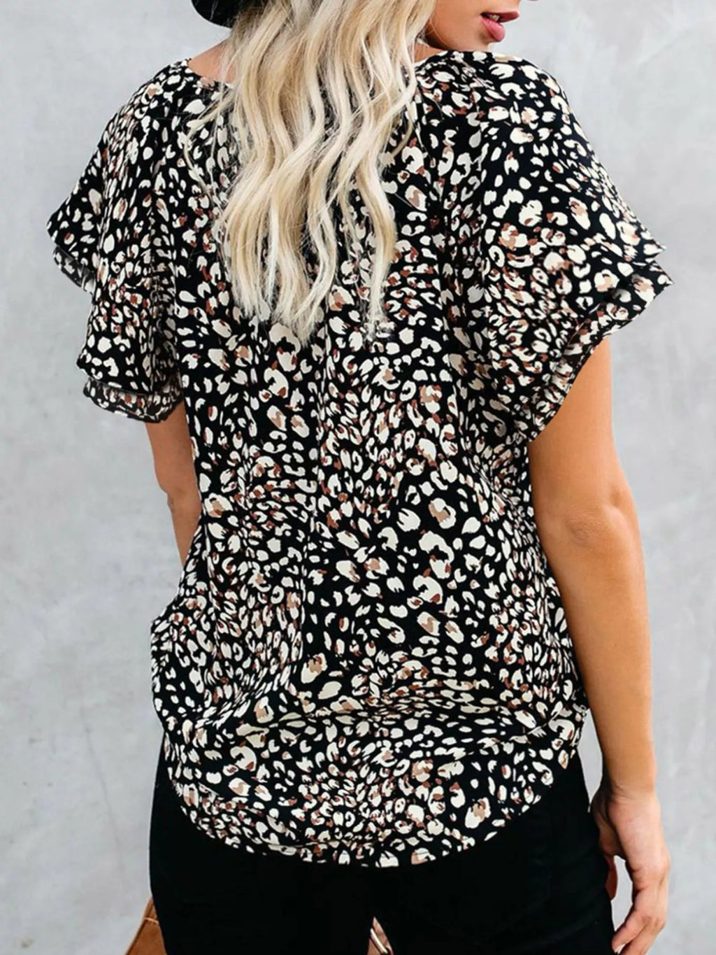 Full Size Floral Print V-Neck Shirt Plus Size